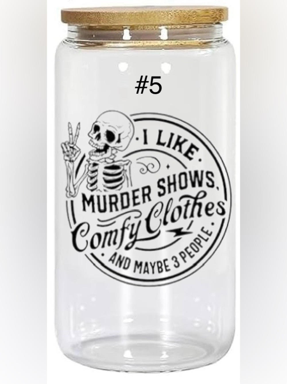 Buy now* 16 ounce glass tumbler sassy skeleton - Picture 5 of 14